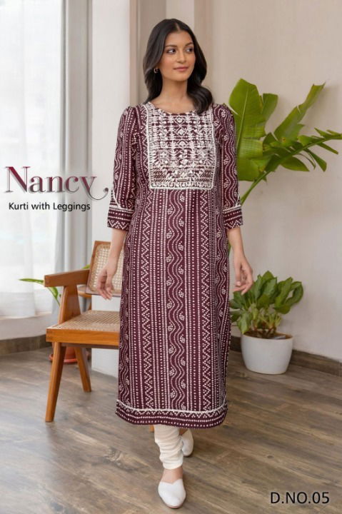 Nancy Arya Thread Mirror Work Rayon Kurti With Bottom Wholesale Shop In Surat